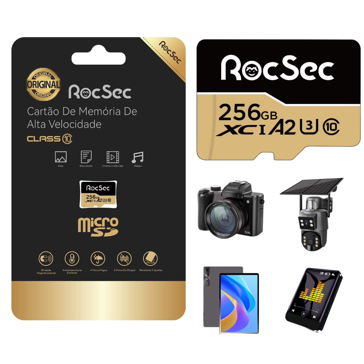 RocSec Microsd Memory Card For Wifi Ip Cameras 256GB 150m/s