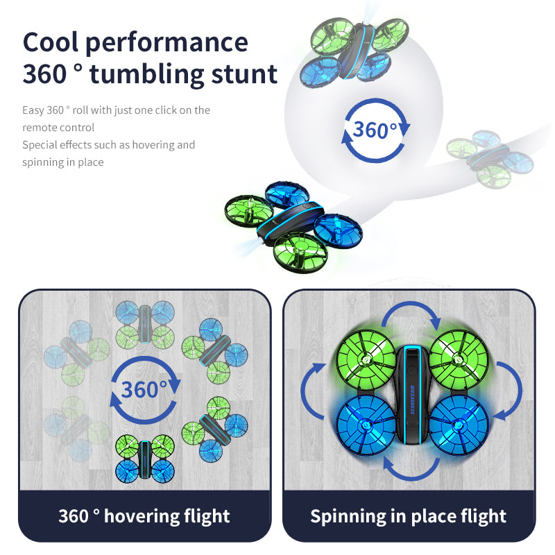 Drone com Luzes LED Quadcoptero com Altitude Fixa e Design Dobrável – RS Bebe 01